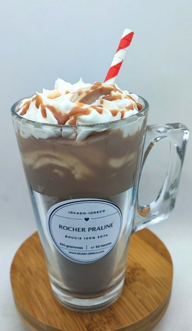 Bougie gourmande latté rocher praliné